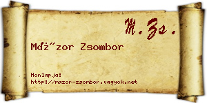 Mázor Zsombor névjegykártya